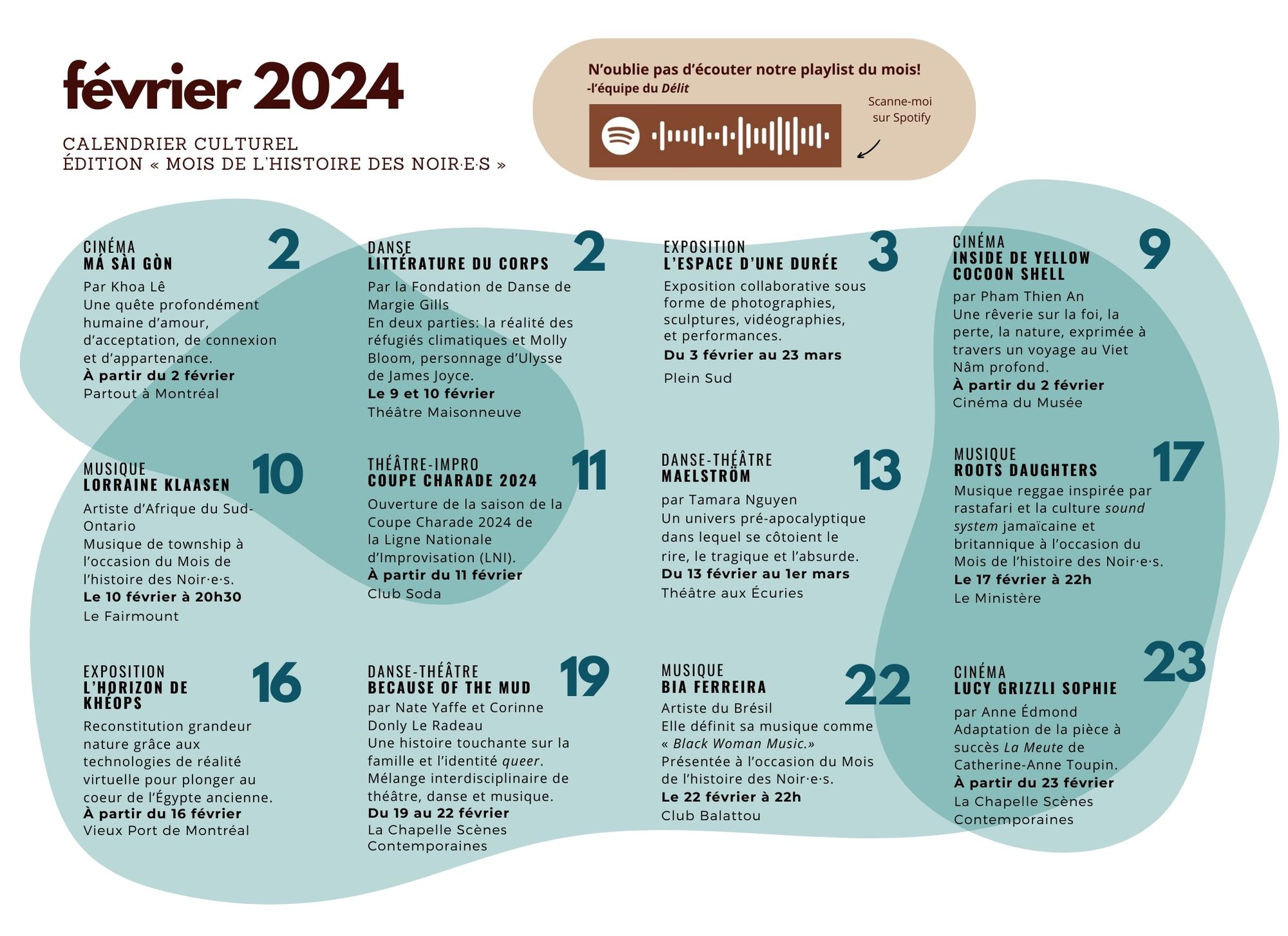 Calendrier culturel de février 2024 Le Délit